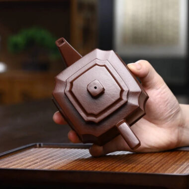 Full Handmade Yixing Zisha Teapot [Chou Jiao Sifang Pot] (Zi Ni – 330ml)