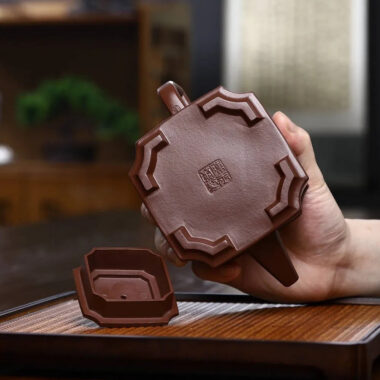Full Handmade Yixing Zisha Teapot [Chou Jiao Sifang Pot] (Zi Ni – 330ml)