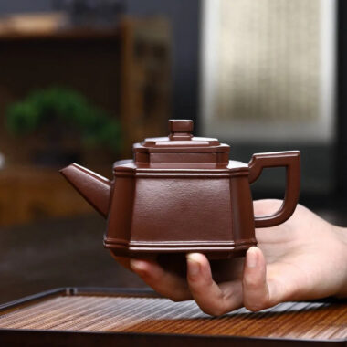 Full Handmade Yixing Zisha Teapot [Chou Jiao Sifang Pot] (Zi Ni – 330ml)