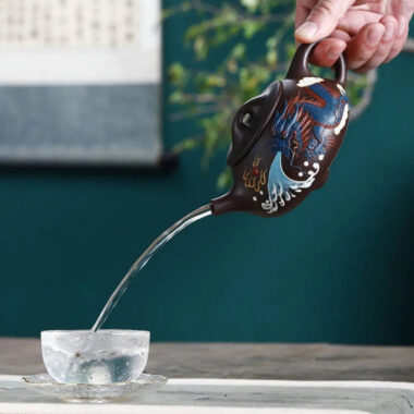 Full Handmade Yixing Zisha Teapot [Dragon Jingzhou Shi Piao Pot] (Lao Zi Ni – 300ml)