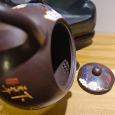 Full Handmade Yixing Zisha Teapot [Dragon Xishi Pot] (Lao Zi Ni – 420ml)