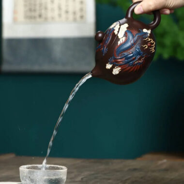 Full Handmade Yixing Zisha Teapot [Dragon Xishi Pot] (Lao Zi Ni – 420ml)