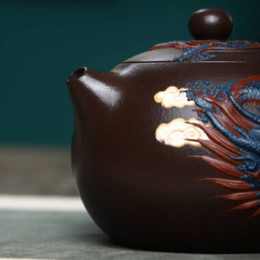 Full Handmade Yixing Zisha Teapot [Dragon Xishi Pot] (Lao Zi Ni – 420ml)