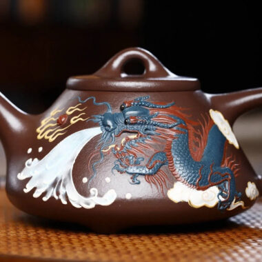 Full Handmade Yixing Zisha Teapot [Dragon Ziye Shi Piao Pot] (Lao Zi Ni – 350ml)
