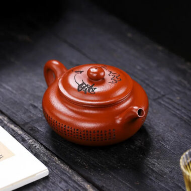 Full Handmade Yixing Zisha Teapot [Fanggu Xinjing] (Zhao Zhuang Zhu Ni – 280ml)