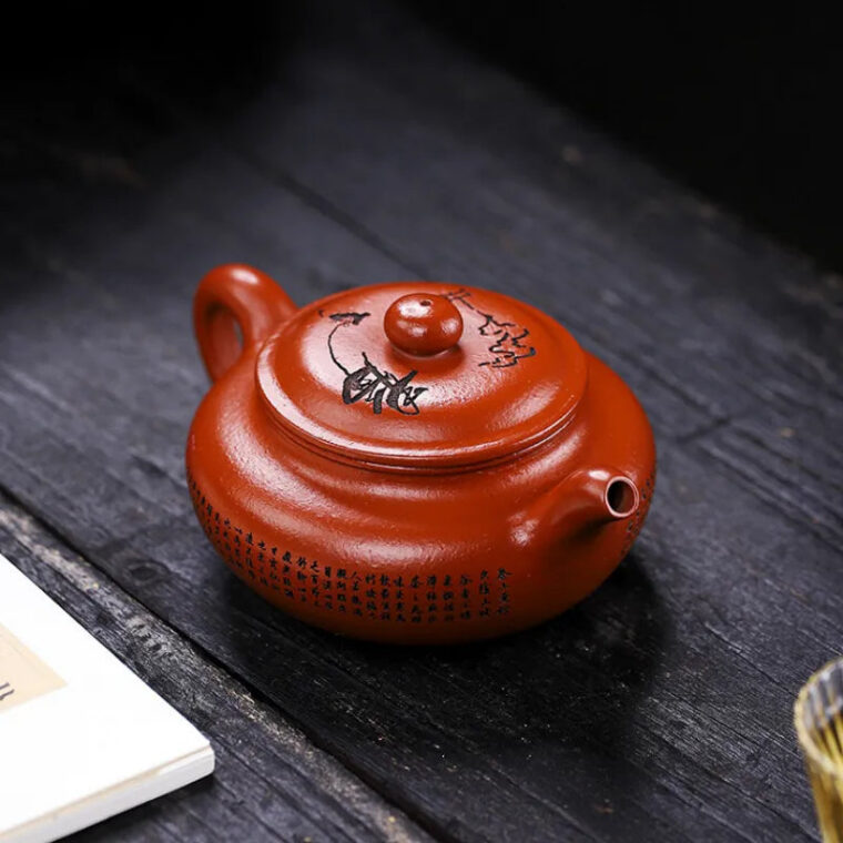Full Handmade Yixing Zisha Teapot [Fanggu Xinjing] (Zhao Zhuang Zhu Ni – 280ml)