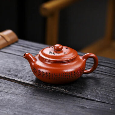Full Handmade Yixing Zisha Teapot [Fanggu Xinjing] (Zhao Zhuang Zhu Ni – 280ml)