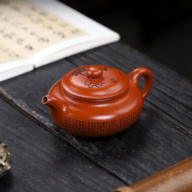 Full Handmade Yixing Zisha Teapot [Fanggu Xinjing] (Zhao Zhuang Zhu Ni – 280ml)