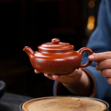Full Handmade Yixing Zisha Teapot [Fanggu Xinjing] (Zhao Zhuang Zhu Ni – 280ml)