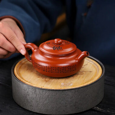 Full Handmade Yixing Zisha Teapot [Fanggu Xinjing] (Zhao Zhuang Zhu Ni – 280ml)