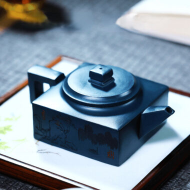Full Handmade Yixing Zisha Teapot [Feng Qing Qi Zheng] (Tian Qing Ni – 300ml)