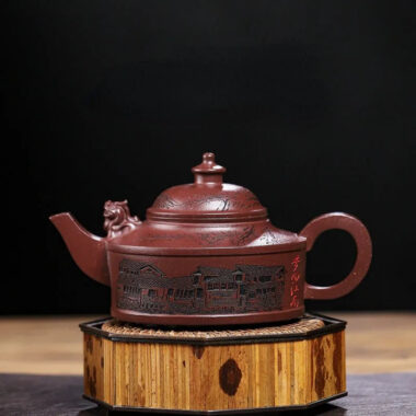 Full Handmade Yixing Zisha Teapot [Feng Wu Jiu Tian] (Lao Zi Ni – 410ml)