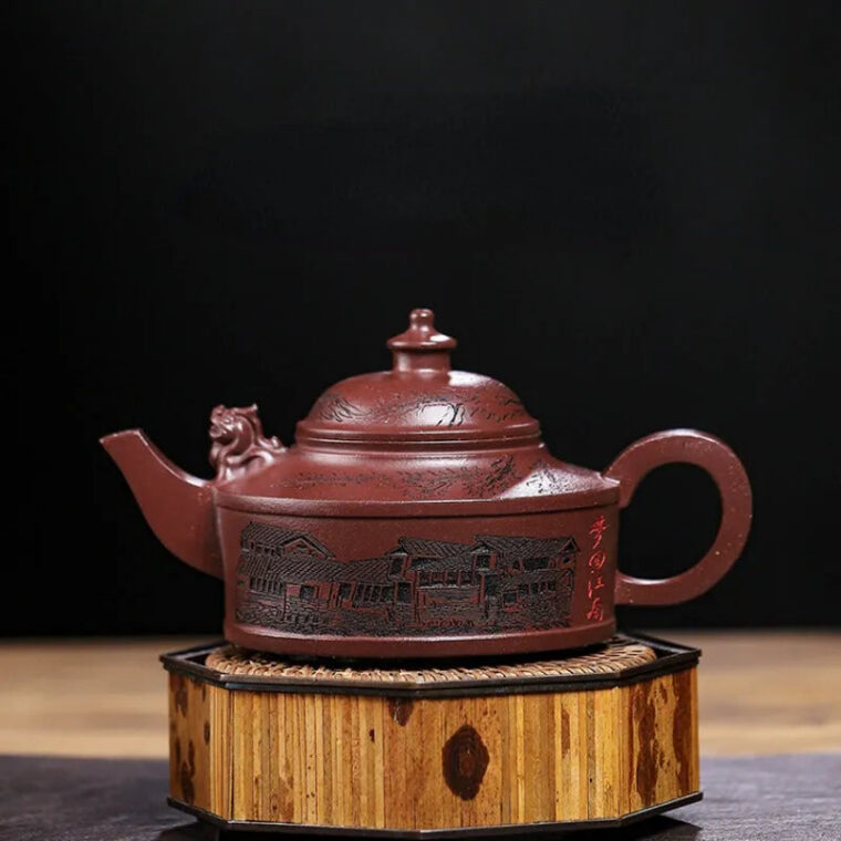 Full Handmade Yixing Zisha Teapot [Feng Wu Jiu Tian] (Lao Zi Ni – 410ml)