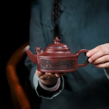 Full Handmade Yixing Zisha Teapot [Feng Wu Jiu Tian] (Lao Zi Ni – 410ml)