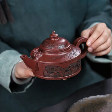 Full Handmade Yixing Zisha Teapot [Feng Wu Jiu Tian] (Lao Zi Ni – 410ml)