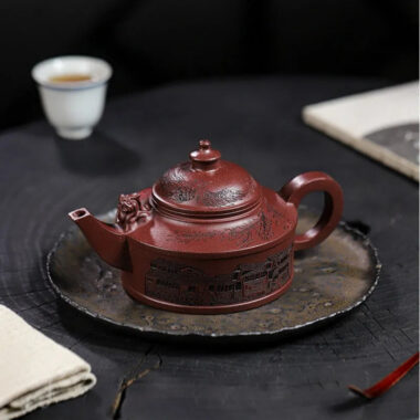 Full Handmade Yixing Zisha Teapot [Feng Wu Jiu Tian] (Lao Zi Ni – 410ml)