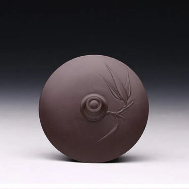 Full Handmade Yixing Zisha Teapot [Flat Two-section Bamboo Pot] (Lao Zi Ni – 130/320ml)