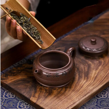 Full Handmade Yixing Zisha Teapot [Fu Yuan] (Ziyu Jin Sha – 250ml)