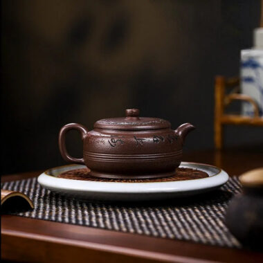 Full Handmade Yixing Zisha Teapot [Fu Yuan] (Ziyu Jin Sha – 250ml)