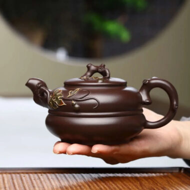Full Handmade Yixing Zisha Teapot [Gourd Pot] (Lao Zi Ni – 360ml)