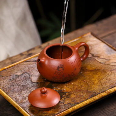 Full Handmade Yixing Zisha Teapot [Guifei Zuijiu Xishi] (Xiao Meiyao Zhu Ni – 300ml)