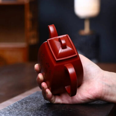 Full Handmade Yixing Zisha Teapot [Han Fang Pot] (Dahongpao – 350ml)