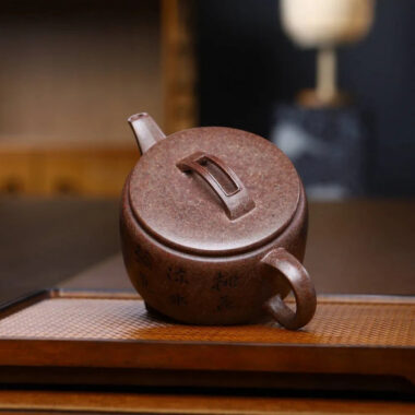 Full Handmade Yixing Zisha Teapot [Hanwa Pot] (Longgu Jin Sha – 300ml)