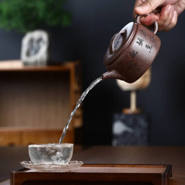 Full Handmade Yixing Zisha Teapot [Hanwa Pot] (Longgu Jin Sha – 300ml)