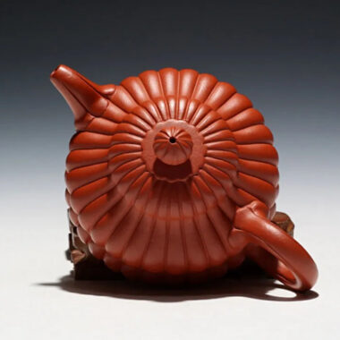 Full Handmade Yixing Zisha Teapot [Hehuan Jin Nang Pot] (Zhao Zhuang Zhu Ni – 210ml)