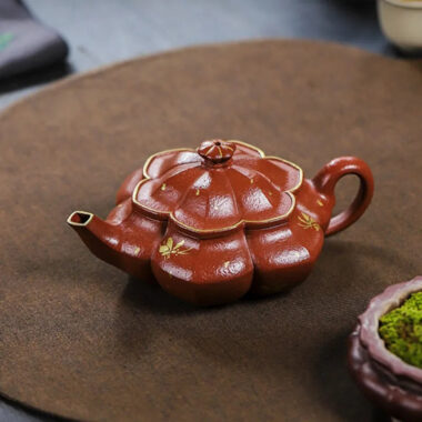 Full Handmade Yixing Zisha Teapot [Hua Fei Die Wu] (Jin Jiang Po Ni – 250ml)