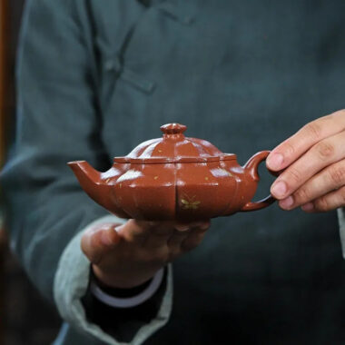 Full Handmade Yixing Zisha Teapot [Hua Fei Die Wu] (Jin Jiang Po Ni – 250ml)