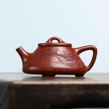 Full Handmade Yixing Zisha Teapot [Jiangnan Ziye Shi Piao Pot] (Dahongpao – 220ml)