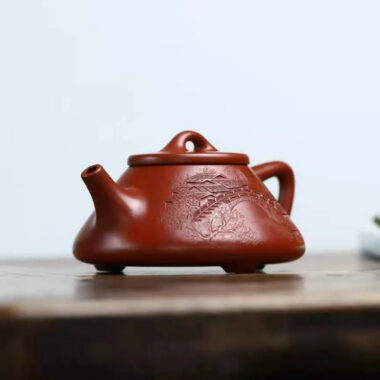Full Handmade Yixing Zisha Teapot [Jiangnan Ziye Shi Piao Pot] (Dahongpao – 220ml)