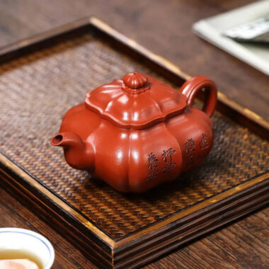Full Handmade Yixing Zisha Teapot [Jin Nang Chuan Lu Pot] (Xiao Meiyao Zhu Ni – 280ml)