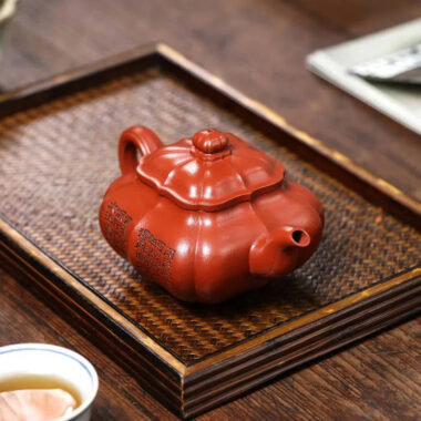 Full Handmade Yixing Zisha Teapot [Jin Nang Chuan Lu Pot] (Xiao Meiyao Zhu Ni – 280ml)