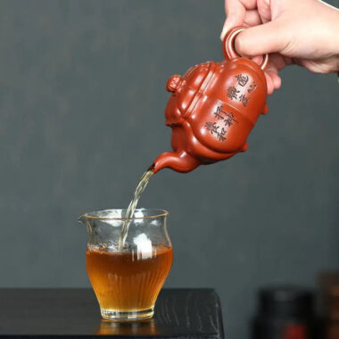 Full Handmade Yixing Zisha Teapot [Jin Nang Chuan Lu Pot] (Xiao Meiyao Zhu Ni – 280ml)