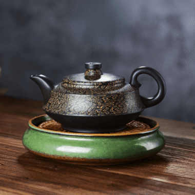 Full Handmade Yixing Zisha Teapot [Jin Qian Bao] (Hei Jiao Ni – 340ml)