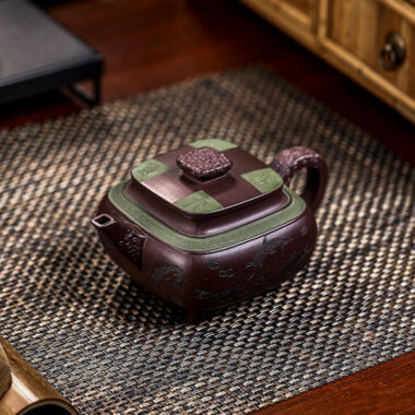 Full Handmade Yixing Zisha Teapot [Jiu Yu Xi Shui] (Zi Jia Ni – 400ml)