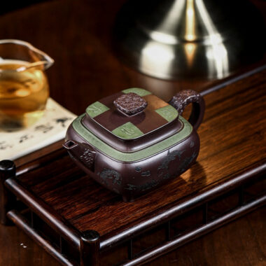 Full Handmade Yixing Zisha Teapot [Jiu Yu Xi Shui] (Zi Jia Ni – 400ml)
