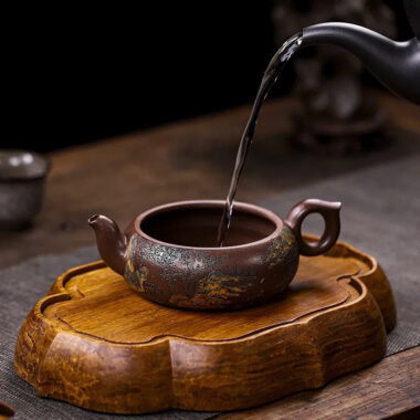 Full Handmade Yixing Zisha Teapot [Kaoshan Shi] (Ziyu Jin Sha – 270ml)