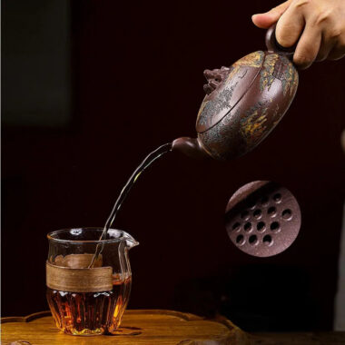 Full Handmade Yixing Zisha Teapot [Kaoshan Shi] (Ziyu Jin Sha – 270ml)