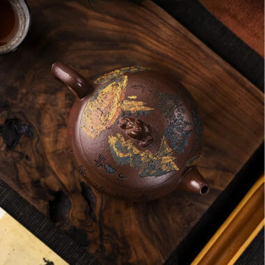 Full Handmade Yixing Zisha Teapot [Kaoshan Shi] (Ziyu Jin Sha – 270ml)