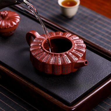 Full Handmade Yixing Zisha Teapot [Lanting Zhoupan] (Long Xue Sha – 320ml)