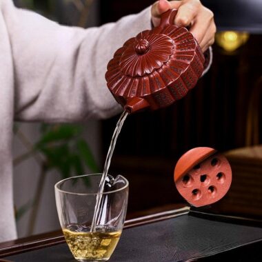 Full Handmade Yixing Zisha Teapot [Lanting Zhoupan] (Long Xue Sha – 320ml)