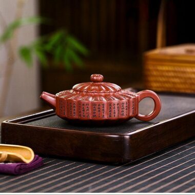Full Handmade Yixing Zisha Teapot [Lanting Zhoupan] (Long Xue Sha – 320ml)