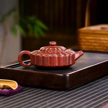 Full Handmade Yixing Zisha Teapot [Lanting Zhoupan] (Long Xue Sha – 320ml)