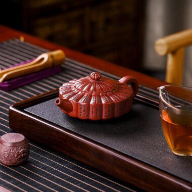Full Handmade Yixing Zisha Teapot [Lanting Zhoupan] (Long Xue Sha – 320ml)