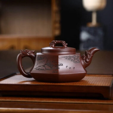Full Handmade Yixing Zisha Teapot [Liufang Long Pot] (Zi Ni – 450ml)