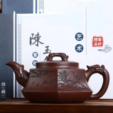 Full Handmade Yixing Zisha Teapot [Liufang Long Pot] (Zi Ni – 450ml)