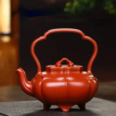 Full Handmade Yixing Zisha Teapot [Linghua Tilaing Pot] (Zhu Ni – 380ml)